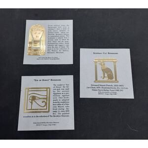 3  Egyptian Themed  Bookmarks - Eye of Horus, Egyptian Cat, & Egyptian Mummy